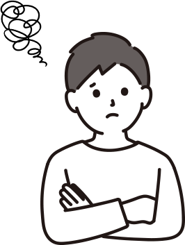 悩んでいる男性のイラスト